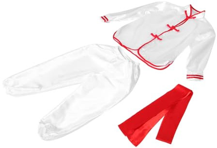 BESPORTBLE 1 Satz Trainingskleidung für jungen kostüm Kung-Fu-Uniform für Chinesisches Kinderkostüm Kung-Fu-Meisterkostüm chinesischer Tunika-Anzug für Jungen Polyester Weiß