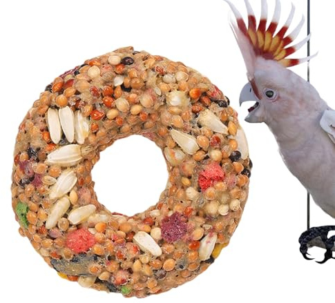 Cockatiel Treats - Snack en forme de donut - Jouet pour oiseaux - Teether fournit des accessoires, un produit de dressage idéal pour les perruches