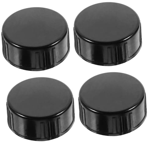 LOORGVEL Tapón de Rosca Redondo Negro de Plástico, 4 Piezas