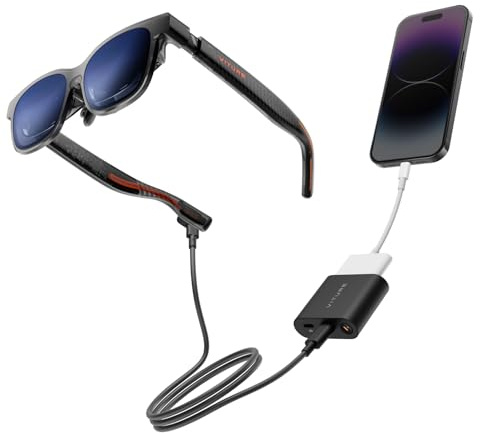 VITURE Luma PRO Occhiali XR (Grande) & HDMI XR Adapter per iPhone 14 & Precedenti, Schermi Virtuali Multipli, 3Dof Migliorato & Video VR, Ricarica Durante Il Gioco, Gioco Diretto su PS/Xbx/Console