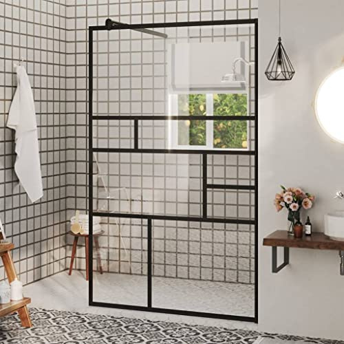 Mokuyary Duschvägg för duschar med klart ESG-glas 100 x 195 cm, duschvägg för dusch, duschavskiljare, gå i dusch, duschskiljevägg glasvägg för badrum -A1