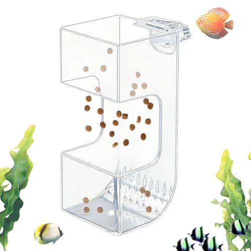 Nourrisseur pour Aquarium Bac à Poisson Support de Nourriture Coulant