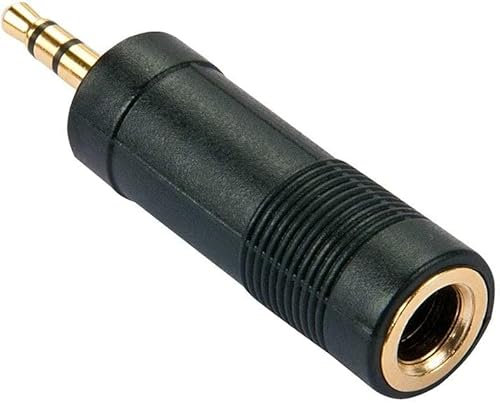 Cablepelado® - Adattatore audio stereo, jack femmina da 6,35 mm a jack maschio da 3,5 mm, nero