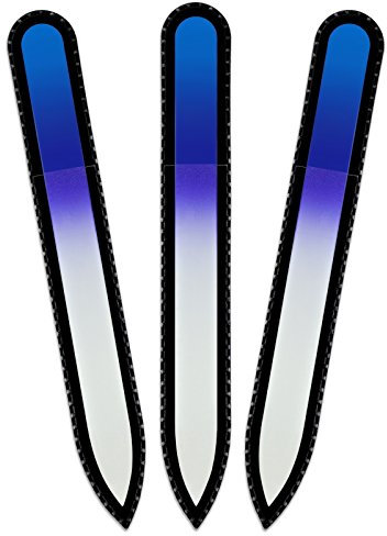 Mont Bleu Lima de uñas de cristal de color en estuche de terciopelo negro, vidrio templado checo auténtico, Garantía de por vida | Fabricado a mano en la República Checa