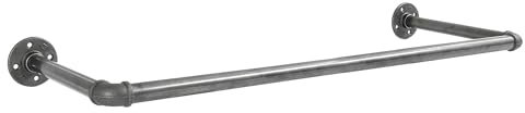 Natural Goods Berlin Kleider-Stange Pipe GARD Wall | Einfache Wand-Montage | Garderoben-Stange im Industrial Design | Kleider-Stangen aus Metall | DIY-Garderobe Temperguss | T30cm * B90cm