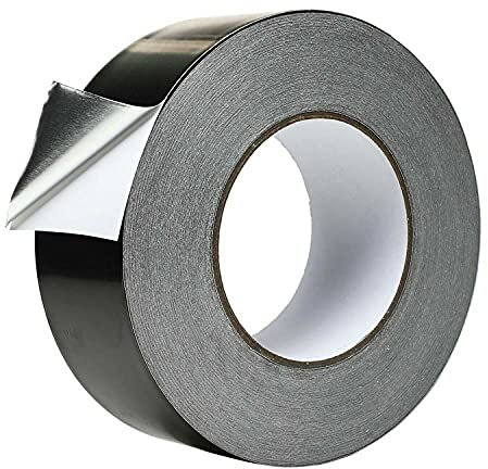 Westspark Black Aluminum foil Duct Tape, 2 inch Professional Grade Roll Silver Adhesive Sealing Tape for HVAC, Refrigerator, Freezer, Insulation(10M)