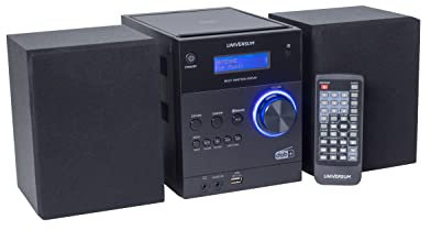 UNIVERSUM MS 300 - Kompakt Stereoanlage mit CD und Bluetooth - DAB+ & UKW Radio, AUX Eingang & USB - CD-Player (CD, CD-R, CD-RW, MP3-CD) - Uhr und Weckfunktion - Fernbedienung - Schwarz