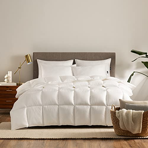 Serta Down Illusion Extra Warmth Hypoallergenic Down Alternative Comforter with Corner Loops, King/Cal King, White