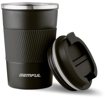 GEMFUL Vaso Termico Cafe para Llevar sin BPA Acero Inoxidable Taza de café y Té a Prueba de Fugas 380ml 510ml