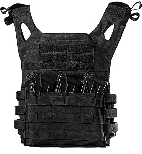 KIDYBELL Airsoft-Weste, verstellbar, ultraleicht, Training, Molle, Sicherheitsschutz, Airsoft-Weste, Jagdweste, Schwarz