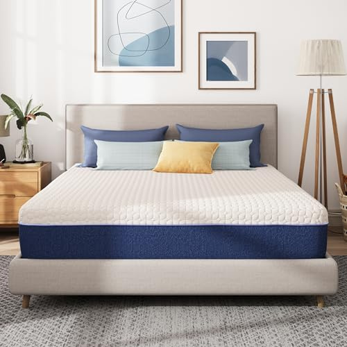 Gelsea 12 Inch Queen Size Mattress, Gel Cooling Memory Foam Mattress in A Box, Medium Firm Feel for Back Pain Relief, CertiPUR US Certified