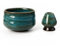 PUNNIO Japanische Matcha-Schüssel, glasierte zeremonielle Matcha-Schale mit Schneebesenhalter für Matcha-Pulver/Matcha-Tee/japanischer Matcha (Blau)