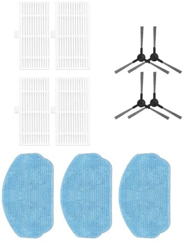 MIRTUX Pack de Accesorios Compatible con Robot Aspirador Cecotec Conga 999 Origin X-Treme - Kit de Recambios Completos - Incluye 4 Filtros, 4 Cepillos Laterales y 3 Mopas