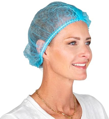 300 Pack Universal Disposable Hair Nets for Women & Men - Non Woven Breathable Hairnets for Kitchen, Salon, Hospital - Premium Hygienic Hair Nets for Catering, Cooking, Hair Styling, Surgery - Blue