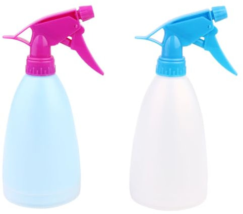 Healeved 4pcs 500ml Reusable Spray Bottle Plastic Atomiser Mist Sprayer for Hairdressing Barber and Home Cleaning Hand Trigger, High Pressure Fine Mist for Kitchen and Gardening Random Color