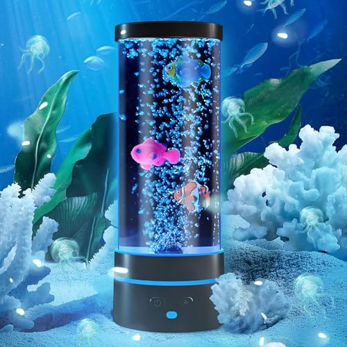ATopoler Fish Bubble Lamp, Magical LED Mood Light,Aquarium Night Decor,7 Changing Light Colours,Baby Sensory Fish Lamps for Bedroom, Kids Room, Living Room, Party,Best Gifts for Children