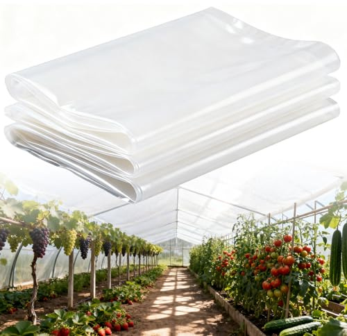 HTRDHT Lámina de Polietileno para Invernadero, Transparente Plástico para Jardín y Huerto, Extra Gruesa Resistente Lámina de plástico Protección para Plantas(Size:3x10m)