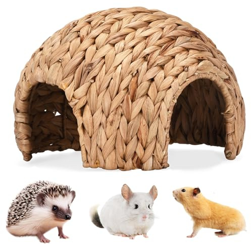 Escondite de cobayas, casa de cobayas, escondite de césped Natural, cabaña Segura Creativa, cómodas Casas y escondites para Conejos, casa de Conejos para Jugar, Casas y escondites