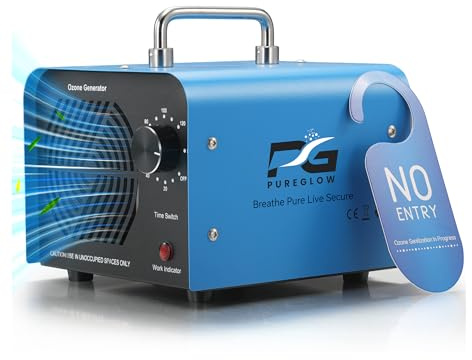 Ozongenerator 30.000 mg/h, industriell luftrenare med 120-minuters timer för utrymmen upp till 300 m², eliminerar lukter i bil, garage och lägenhet