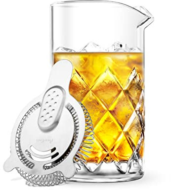 Glass mixing Pitcher with SS strainer, 600 ml