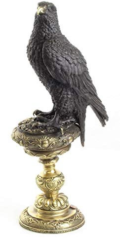 Casa Padrino Bronsfigur örn svart/guld 13,3 x 18,9 x H 42,6 cm – lyxig dekoration