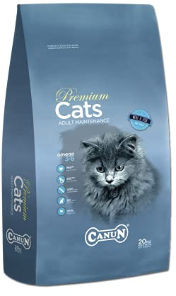 Pienso para Gatos Adultos para Todas Las Razas y tamaños Rico en Pollo y Pescado Alimento seco para Gatos 20 kg Canun Cats Daily Maintenance