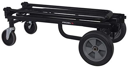 Proel PROKARTXL - Carrello Professionale per trasporto attrezzature musicali e per DJ, portatile e pieghevole, Nero
