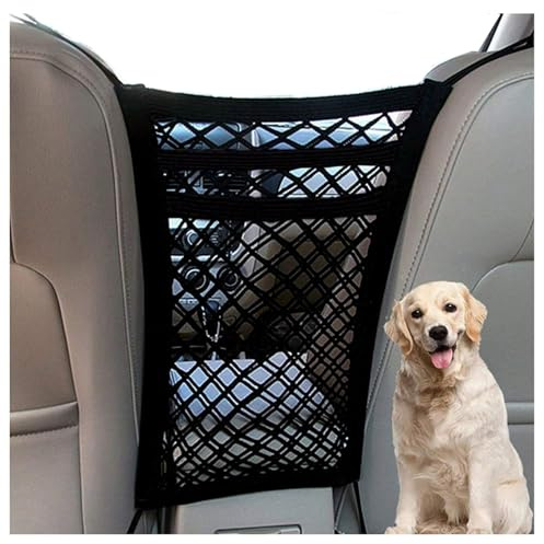 DYKESON Dog Car Net Barrier with Mesh Organizer, Pet Divider for Cars, SUVs