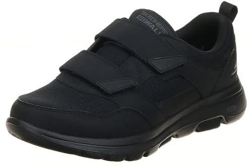 Skechers Gowalk-Athletic Hook And Loop Walking Shoes | Two Strap Sneakers | Air-Cooled Foam, Scarpe da Ginnastica Uomo, Nero, 45.5 EU X-Larga