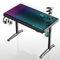 EUREKA ERGONOMIC Bureau Gaming LED Bureau Gamer 110cm en Verre pour Gaming PC Informatique Synchroniser avec Rythme de Musique, Éclairage RGB Via App Contrôle