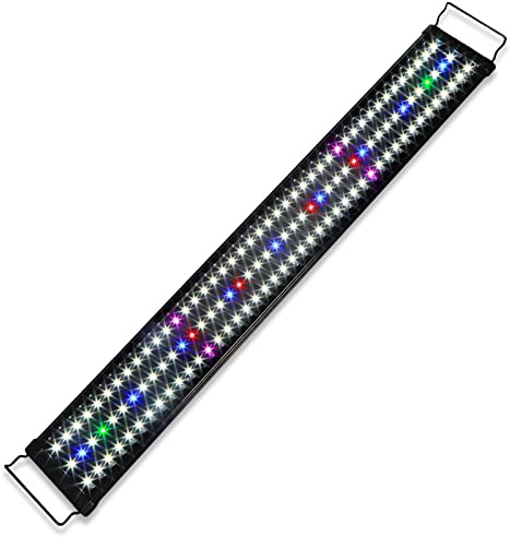PERZOE Luz de acuario de alto brillo, 2 modos de iluminación, luz LED de espectro completo, con soporte extensible para pecera, 90 cm