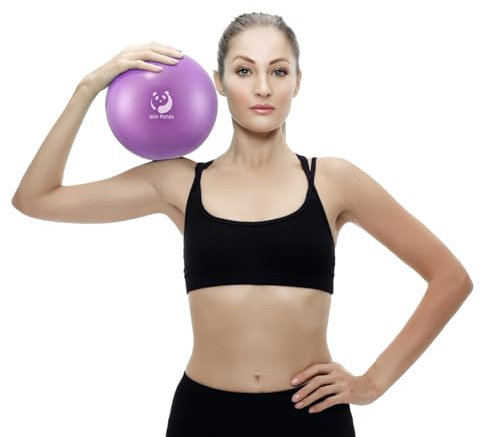 Slim Panda pilatesboll liten, 23 cm yogaboll med uppblåsbart sugrör, mjuk yogaboll Uppblåsbar träningsboll för seniorterapi, hem, fitness, balansträning