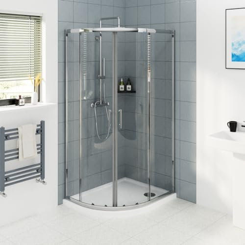NRG 1000 x 900mm Chrome Framed Offset Quadrant Shower Enclosure Sliding Door 6mm Easy Clean Glass