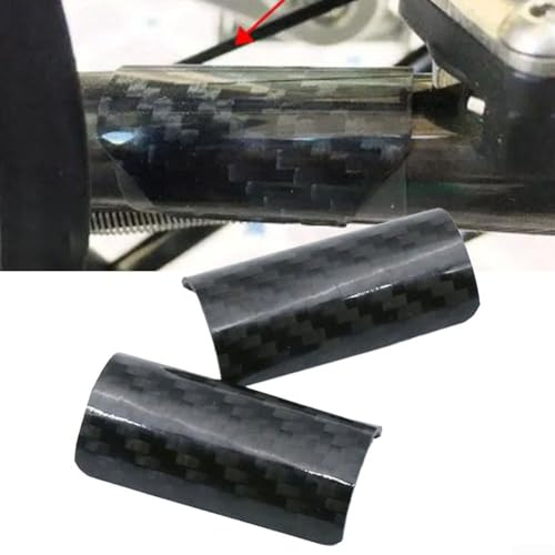 Protezione per catena in fibra di carbonio, confezione da 2 protezioni per telaio posteriore, leggere, facili da installare, design curvo, colore nero