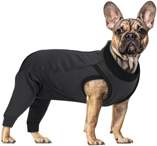 PUMYPOREITY Hundebody Nach Op, Hundebody Nach Kastration Rüde Ellenbogenbandage Hund Hinterbeine Op Anzug Hund Medical Pet Shirt Kniebandage Hund Hinterbein(Grau, S)