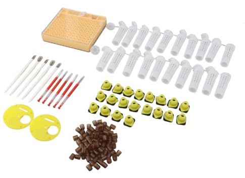 Rearing System of Queen Bees, Plastic Breeding Cells Cup Kit Bee Breeding Transplant Tool