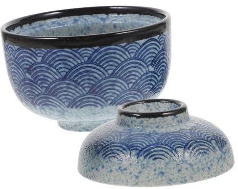 ZUNOXAZ Ciotola per Zuppa in Porcellana Coperchio 250Ml, Piccola Ciotola per Stufato e Ramen, Adatta al Microonde, Multifunzione per Uso Domestico