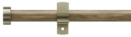 Tringle à rideaux extensible 76-350cm, nouvelle tringle à rideaux à grain de bois de diamètre 19 mm avec embouts décoratifs pour rideaux à œillets, tringle décorative pour fenêtres pour la chambre, le