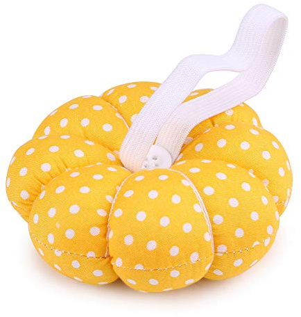 Generic Puntaspilli con Aghi da Cucito in Tessuto di Zucca per Lavori Artigianali Fai-da-te con Cintura Elastica da Polso, Comodo Ed Elegante per Madre e Figlia, Stoffa, #1 (stoffa 3)