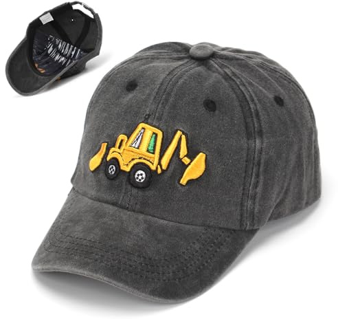 Broderie Enfants Casquettes de Baseball, Casquette Baseball pour Enfant | Protection Solaire Visière Adjustable, Jean Chapeau de Soleil pour Garçons Filles 2 à 8 Ans