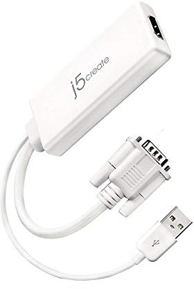j5create JDA214 Adaptador de Cable VGA, USB A HDMI Blanco