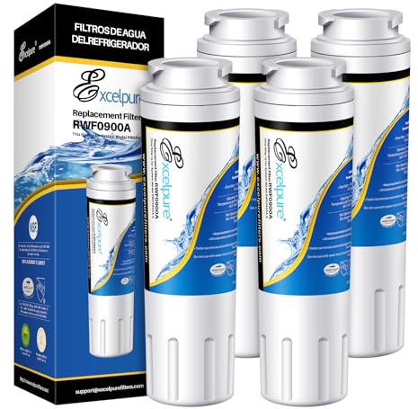 EXCELPURE EP-UKF8001 Replacement Refrigerator Water Filter, Compatible with Maytag UKF8001, UKF8001AXX, Whirlpool 4396395, 469006, EveryDrop Filter 4, Puriclean II, and HDX FMM-2, 4 Pack