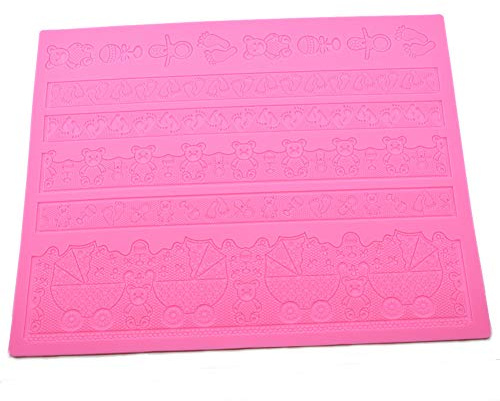 JLZK Estera del cordón del Molde del silicón de la Torta de la Pasta de azúcar