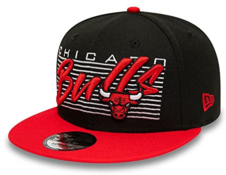 New Era 9Fifty NBA Properties Bulls Cap Basecap Baseballcap Flat Brim Snapback Chicago Herren - Snapback, mit Schirm Winter Herbst Frühjahr Sommer Frühling-Sommer Herbst-Winter - S/M (54-57 cm)