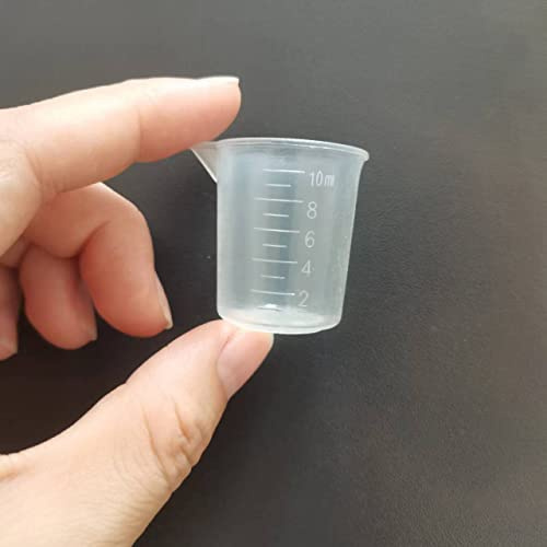 SKYPRO 50 st 10 ml hartsblandningsbägare, flytande mätkopp, plastkopp, graderad epoxihartsmugg för harts, epoxifärg, mat, laboratorieanvändning