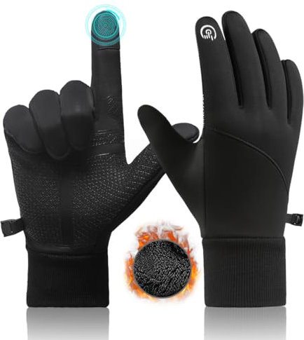 CRAZY SHARK Fahrradhandschuhe Warme Winterhandschuhe Sporthandschuhe Touchscreen Radsporthandschuhe Winddichte rutschfeste Handschuhe für Herren Damen zum Radfahrren Laufen Joggen Wandern