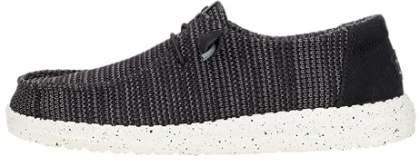 HEYDUDE Wendy Stretch Sox Black/White Size 10, Women’s Shoes, Slip-on Loafers, Comfortable & Light-Weight