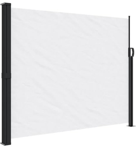 vidaXL Seitenmarkise, Sichtschutz Ausziehbar, Windschutz Sonnenschutz für Garten Balkon Terrasse, Seitenrollo Seitenwandmarkise, Weiß 160x500cm