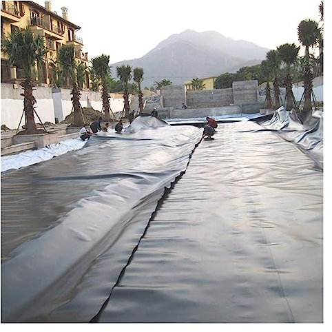 Svart HDPE Dammpapper 3 x 10 m rivbeständig prefabricerad vattentät dammduk för Koi-damm ström, fontän, vatten, trädgård, landskapsarkitektur, fiskdamm, skyddsfilm