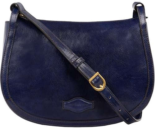 Time Resistance Leather Hobo Bag – Leather Shoulder Purse Handbag – Italian Handmade Bag for Women (Blue)